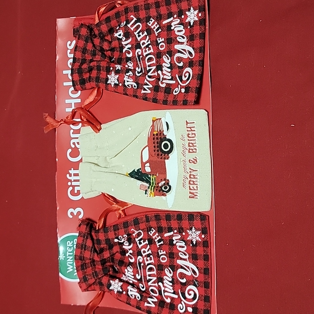 3 Drawstring Gift Card Holders